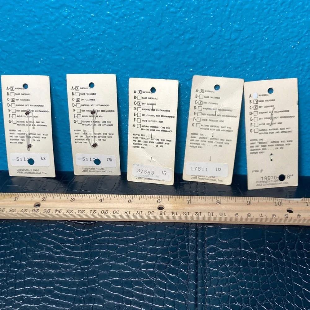 5 for $10: Vintage JHB‎ International Assorted Buttons ©️ 1983